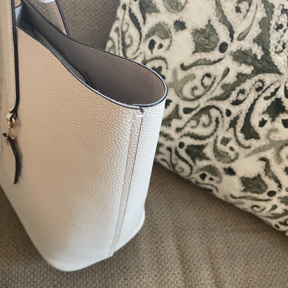 COACH Pebble Leather CAMERON Large Tote Shoulder Bag ~ CHALK ~ CC050 - Picture 4 of 10